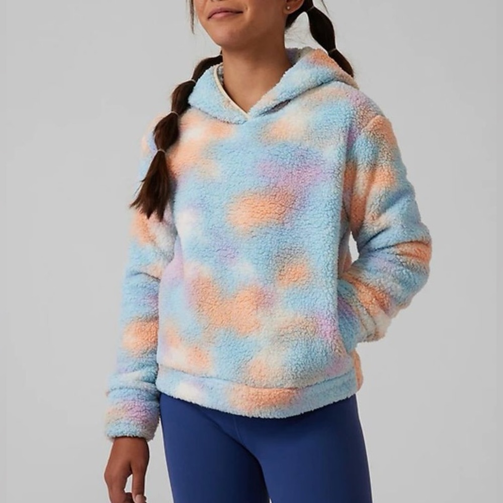 NWT Athleta Girl So Snug Printed Sherpa Hoodie